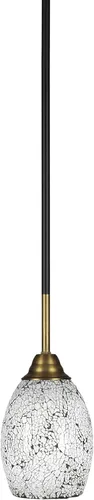 Miniatura 124 de Toltec Lighting Paramount - Mini colgante de 1 luz en acabado negro mate con cristal de arte perla de 7 pulgadas y estilo negro