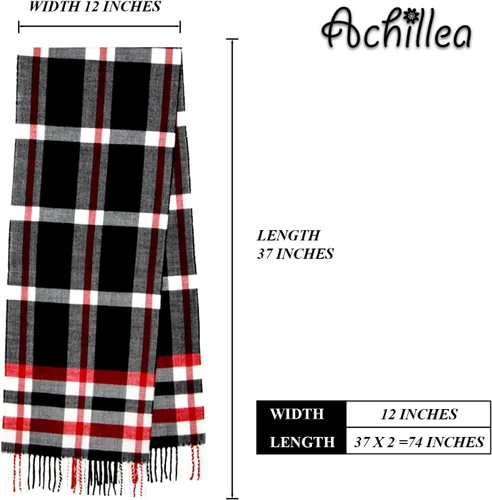 Miniatura 116 de Bufanda de invierno Achillea suave y cálida, de tartán, a cuadros, de cachemira, unisex
