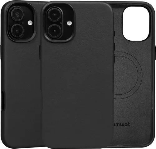 Miniatura 33 de Funda de cuero genuino para iPhone 13 Pro, cuero de grano completo, compatible con MagSafe y carga inalámbrica, bisel de la cámara con botones