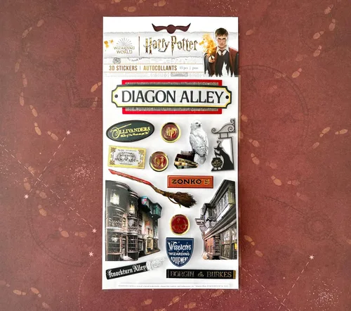 Miniatura 6 de Paper House Productions Hoja de adhesivos de álbum de recortes 3D troquelados de Harry Potter - Diagon Alley Callejón Diagon