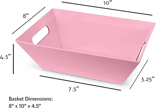 Miniatura 3 de Cestas rosas para regalos vacías [5PK] Kits de bricolaje - Cestas pequeñas rosas de 8x10" (20x25 cm), bolsas, lazos Para Pascua, San Valentín