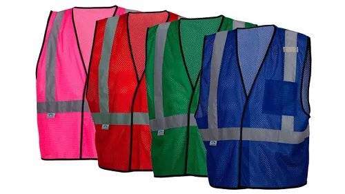 Miniatura 4 de Pyramex RV12 Series Hi-Vis - Chaleco de seguridad reflectante para el trabajo, rojo, pequeño/mediano