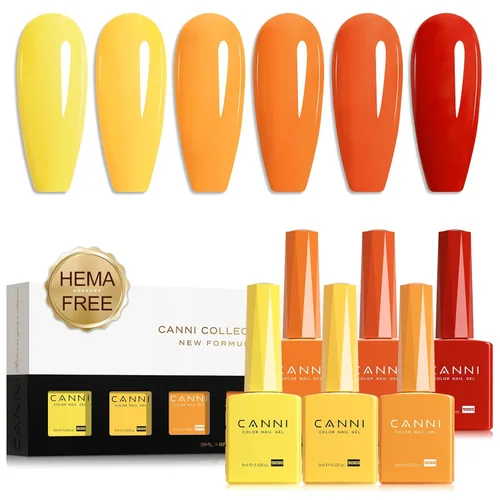 Miniatura 35 de CANNI Kit de esmalte de uñas de gel, 6 colores, rosa nude, 0.3 fl oz, tonos de piel, uñas francesas, marrón neutro, kit de uñas de gel para remojar