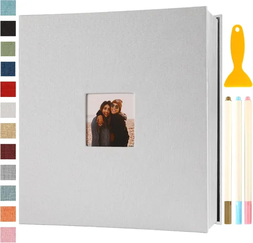 Miniatura 30 de Álbum de fotos autoadhesivo con páginas adhesivas, álbumes de fotos magnéticos para fotos de 4x6, 5x7, 8x10, libros con páginas adhesivas para bebé