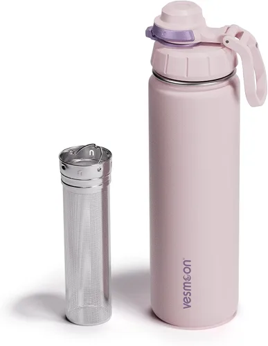 Miniatura 15 de Vesmoon Vessence Botella de infusión de té de acero inoxidable de 24 oz para té de hojas sueltas, agua, hierbas, frutas - Botella aislada de triple