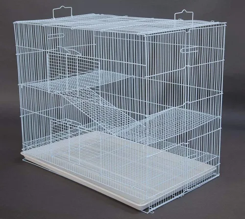 Miniatura 8 de Jaula de 3 niveles plegable para hurones, chinchillas, deslizadores de azúcar y ratas, portador de animales a prueba de mordidas, jaula de viaje