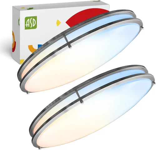 Miniatura 50 de ASD Lámpara LED de techo de montaje empotrado de 18 pulgadas, interruptor de 28 W, 100-277 V, 2750 lúmenes, 3000 K/4000 K/5000 K, regulable, Níquel