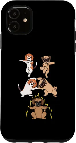 Miniatura 5 de Funda para iPhone 12/12 Pro Pug Dog Beagle Fusion Puggle Dog Hybrid Anime Manga Kawaii