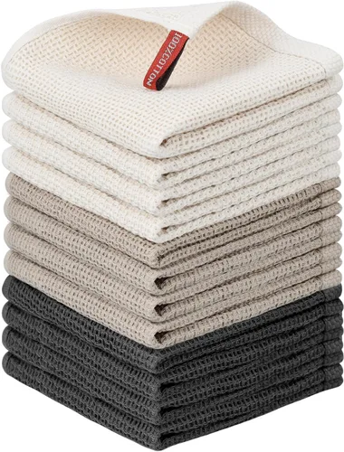 Miniatura 15 de Nialnant - Toalla de cocina 100% algodón, tejido gofre, suave, absorbente y de secado rápido, toallas para secar platos, trapos de limpieza - Multi