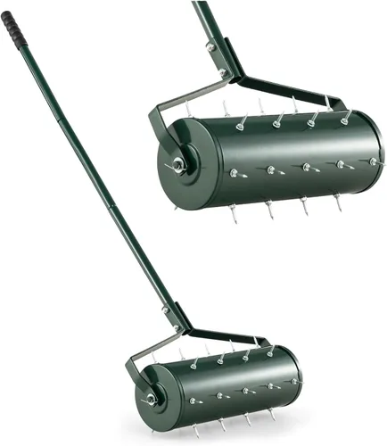IRONMAX Aireador de césped rodante, herramienta de empuje manual para despachar el suelo con mango ergonómico, herramienta de césped aireador de