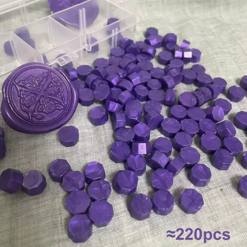 Miniatura 2 de 220 cuentas de sellado de cera púrpura cera de sellado para sello de cera (púrpura 1)