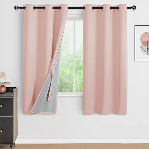 Miniatura 40 de DWCN Cortinas 100% opacas de 84 pulgadas de largo para dormitorio con forro negro, paneles de cortina de ventana de doble capa con aislamiento Azul