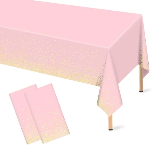 Miniatura 28 de Mulbozy 2 piezas de mantel de plástico negro para mesa rectangular, 54 × 108 pulgadas, fundas desechables de mesa para fiestas negras