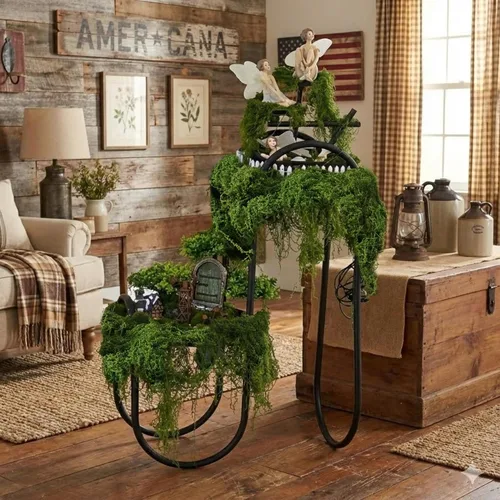Miniatura 6 de USMOLA Musgo verde falso de 16 onzas para manualidades, musgo artificial para decoración de plantas en maceta, musgo a granel para uso en interiores