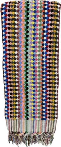 Toalla turca orgánica, 17 x 35 pulgadas, multicolor, suave, 100% algodón, toalla de playa y baño, toalla de cara y mano, toalla gruesa arcoíris