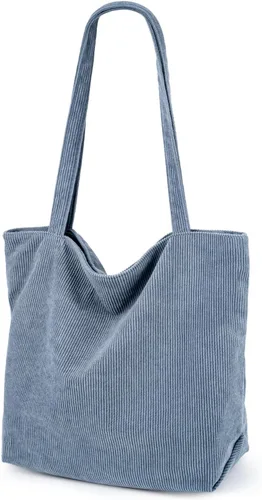 Miniatura 11 de Bolso de pana Iioscre para mujeres, bolsos hobo con cierre de cremallera, bolsos de hombro casuales de gran capacidad con bolsillos interiores