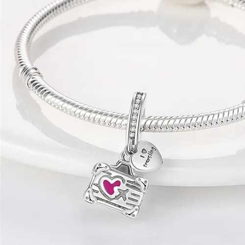 Miniatura 3 de MULA - Dijes de plata de ley 925 para pulseras y collares, dijes de bolso, cuentas, gato, tortuga, regalo de joyería para mujeres y niñas