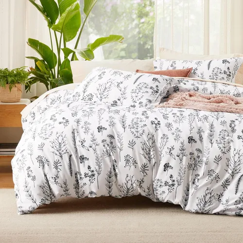 Miniatura 43 de Bedsure - Juego de edredón tamaño King, juego de ropa de cama verde salvia, 3 piezas de ropa de cama floral bonita, 1 edredón reversible suave