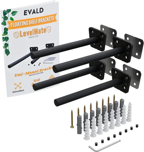 Miniatura 30 de EVALD Soporte de Estante Flotante Resistente Soporte de Repisa Flotante de 4 Pulgadas, Soportes de Estante Ocultos y Anclajes Accesorios