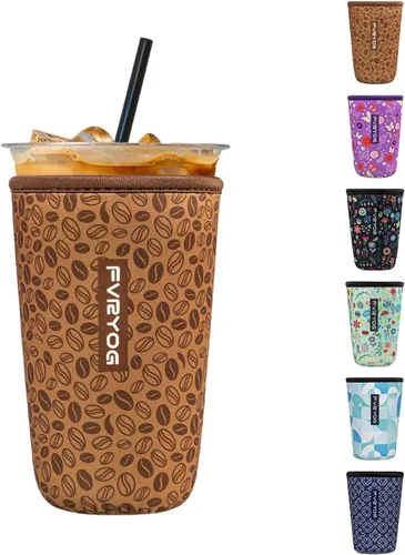 Miniatura 89 de Fundas de neopreno reutilizables aisladas para café helado, fundas para tazas de café helado, fundas para bebidas heladas y calientes