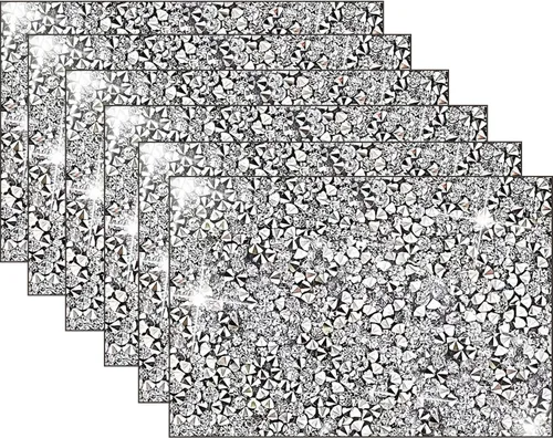 Miniatura 44 de Juego de 1 mantel individual redondo en negro, manteles individuales brillantes resistentes al calor, lavables, para cena, cocina, boda, decorativos