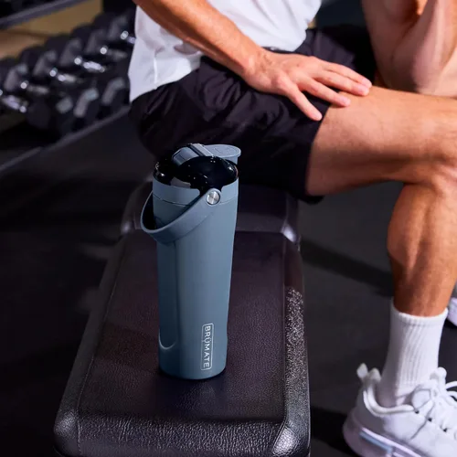 Miniatura 4 de BrüMate MultiShaker Botella Mezcladora Agitadora 100% A Prueba de Fugas Aislada de Acero Inoxidable Botella Agitadora de Proteínas y Pre Azul
