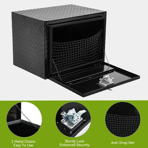 Miniatura 3 de AUTOSAVER88 Cajas de herramientas de 24 pulgadas, organizador de aluminio resistente con placa de diamante, caja de almacenamiento impermeable