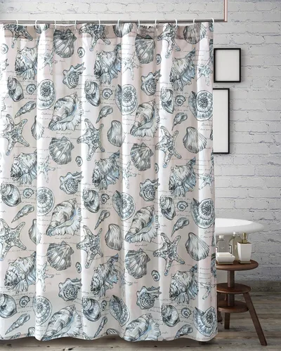 Miniatura 9 de Greenland Home Fashions Cortina de ducha de tela Sensations, decoración elegante para el baño, lavable a máquina, 72 pulgadas x 72 pulgadas, Atlantis