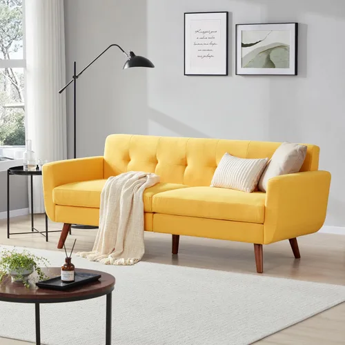 Miniatura 22 de Tbfit Sofá en Forma de L, Sofás Seccionales Modernos de Mediados de Siglo de 80" de Ancho, Sofás de 3 Plazas con Chaise Lounge Amplio, Sofá Beige