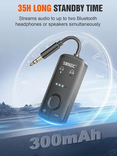 Miniatura 5 de Adaptador Bluetooth de avión para auriculares auriculares: transmisor inalámbrico adaptador de vuelo dongle para viajes de avión aerolínea