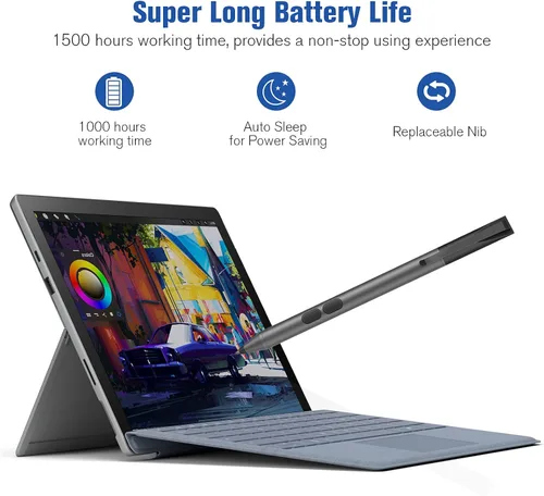 Miniatura 6 de Lápiz óptico para dispositivos de pantalla táctil ASUS, lápiz digital activo con punta ultrafina, sensibilidad a la presión 1024, rechazo de palma