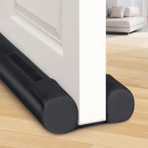BlissTrends Tope para puerta con huecos de hasta 2.36 pulgadas, tope de corriente para parte inferior de la puerta, insonorizado, resistente al Negro