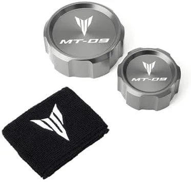 Miniatura 10 de Cubierta de depósito de líquido de freno trasero y delantero para motocicleta, cubierta de calcetín bordada para Y&amaha MT09 MT-09SP 2021-2022