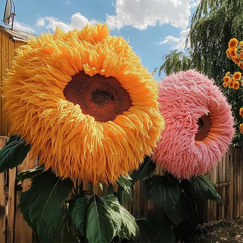 Más de 100 semillas de girasol raras para plantar, semillas de girasol de oso de peluche gigante, perennes, flores de reliquia sin OMG que atraen a