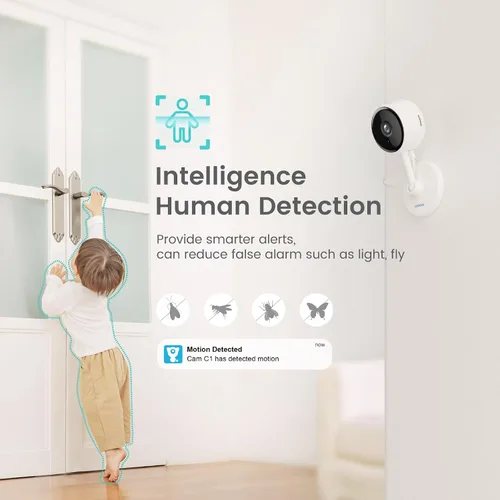 Miniatura 5 de litokam Cámaras interiores para seguridad del hogar con visión nocturna, cámara para mascotas con aplicación de teléfono, cámara de seguridad WiFi