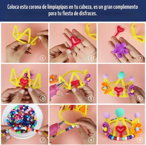 Miniatura 8 de Bundooraking 200 piezas de suministros de limpieza de tuberías, tallos de felpilla de 12 pulgadas en 20 colores, suaves y flexibles para artes