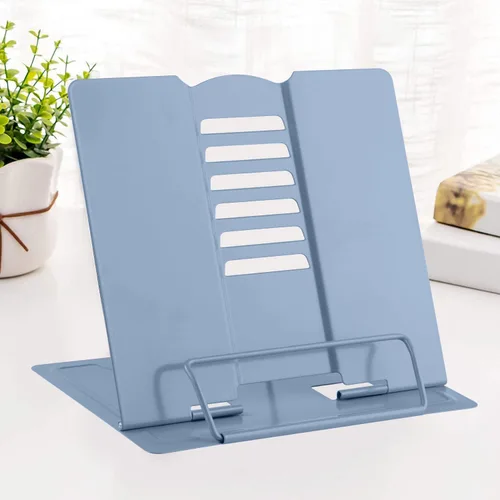 Miniatura 12 de MSDADA - Soporte de libros de escritorio, soporte de libros de lectura, de metal, ajustable, para libros de cocina, documentos, portátil