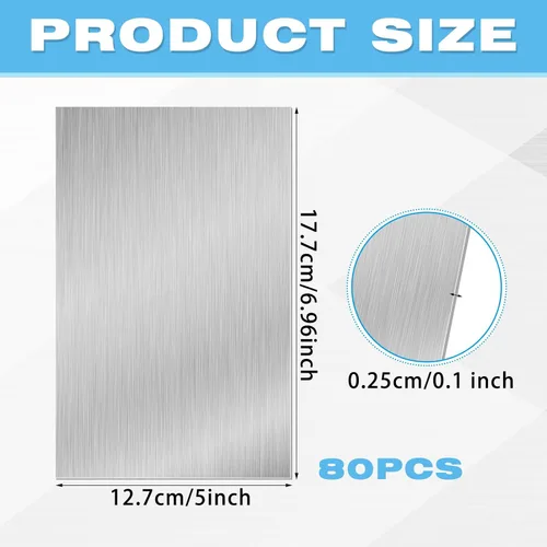 Miniatura 2 de Therwen 80 piezas de chapa de aluminio para techo intermitente de 5 x 7 pulgadas, techo de metal para cobertizo, impermeabilización alrededor