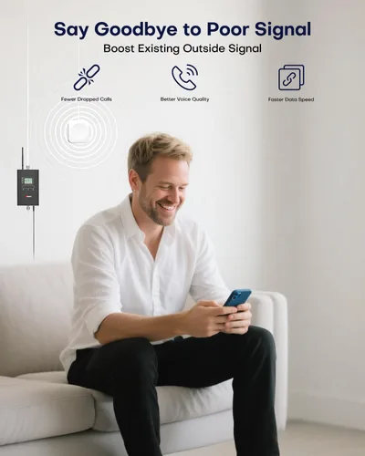 Miniatura 2 de HiBoost Amplificador de señal de teléfono celular Amplificador de señal para mejorar la señal celular para el hogar y la oficina hasta 1,000 – 4,000