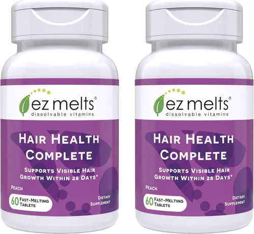 Miniatura 10 de EZ Melts Hair Health Complete - Suplemento capilar para apoyar la fuerza y el crecimiento, incluye AnaGain Nu, biotina, apigenina, sílice de bambú