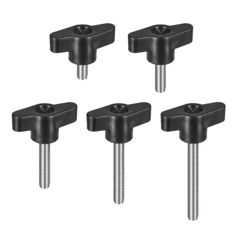 uxcell 35 tornillos de sujeción de 5 tamaños, M6x12/20/30/40/1.969 in de acero al carbono métrico en forma de T, tornillos para el pulgar para