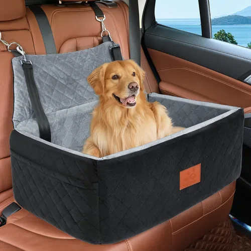 Miniatura 7 de NEEZUKAR Asiento de automóvil para perros grandes y medianos, asiento portátil lavable para mascotas de menos de 55 libras, asiento elevador