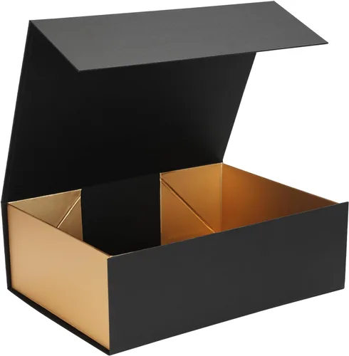 Miniatura 32 de Paquete de 4 Cajas de Regalo de 12x6x4 Pulgadas con Tapas de Cierre Magnético, Caja Negra Magnética para Boda, Propuesta de Padrinos y Damas