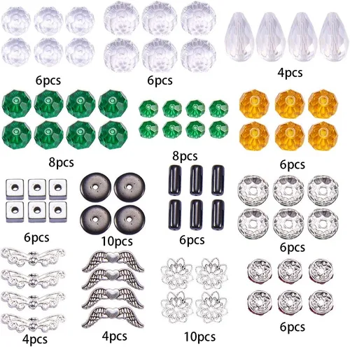 Miniatura 2 de SUNNYCLUE 1 caja para hacer 6 pares de aretes colgantes con cuentas de cristal, kit de iniciación para hacer aretes colgantes de árbol de Navidad