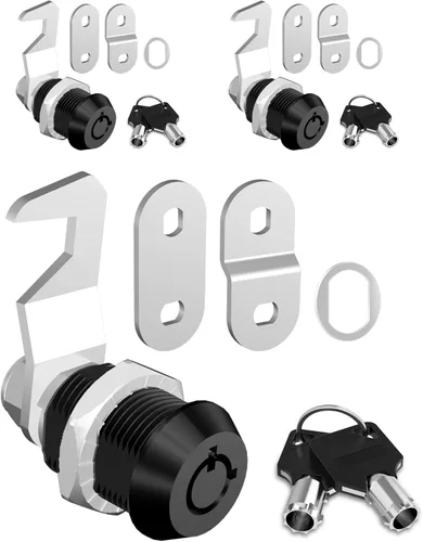 Miniatura 15 de 1 paquete de cerraduras de gabinete de cerradura de caja de herramientas con llaves, gancho CAM de 5/8 pulgadas con llave similar, cerraduras