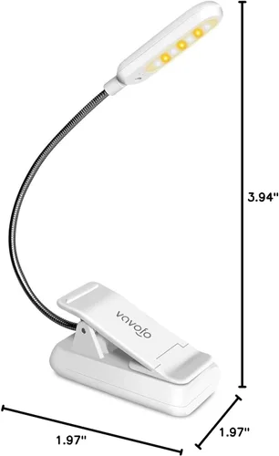 Miniatura 7 de VAVOFO Luz de lectura con clip para cama para niños, 7 LED con luz de lectura de 9 niveles blanco cálido y frío luz de día, lámpara de cuidado