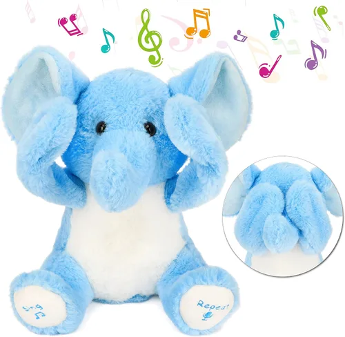 Miniatura 8 de Hopearl Peek A Boo Cow interactivo repite lo que dices, diario de peluche, juguete musical que canta y habla, adorable regalo eléctrico para niños