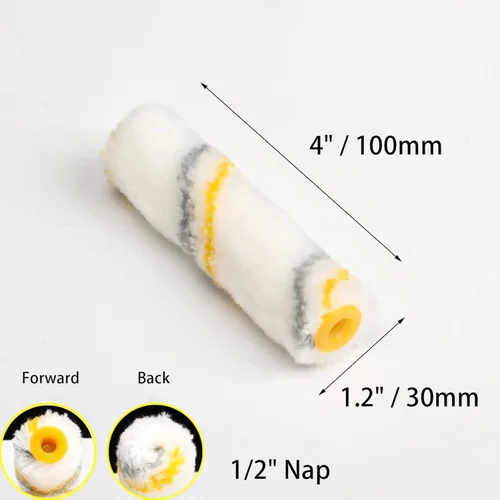 Miniatura 2 de King Origin - Paquete de 10 rodillos de pintura de 4 pulgadas, siesta de 1/2 pulgada, cubiertas de rodillos de pintura pequeños, repuestos