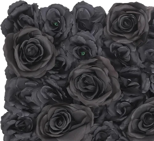 Miniatura 7 de Paneles de pared de flores 3D, 12 paneles de pared de flores artificiales, rosas de seda, fondo de pared de flores sintéticas decorativas