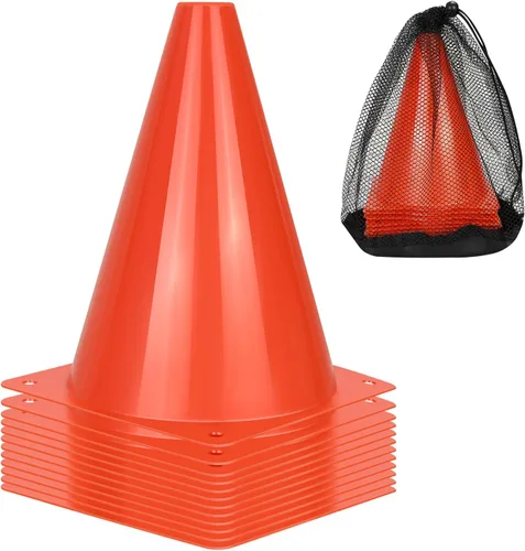 PXZBLG 12/24/50 conos de fútbol, conos de fútbol de 17 cm, conos de tráfico de plástico, conos de entrenamiento para baloncesto, fútbol y patinaje,